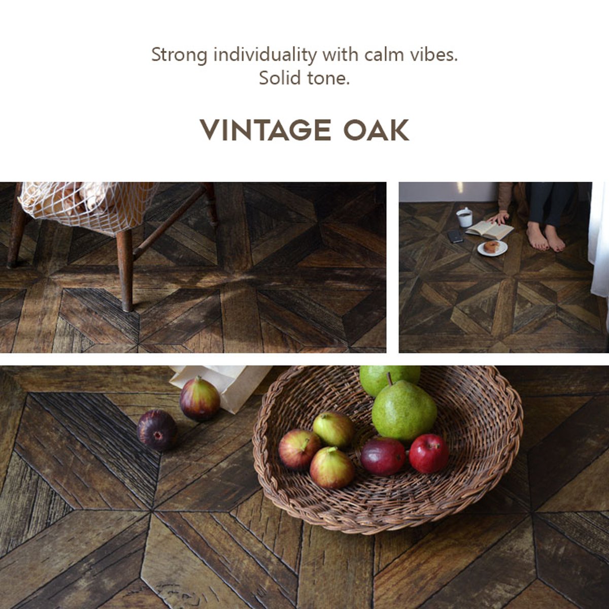HONPO Original Design - Parquet Cushion Floor Sheet-Vintage Oak HONPO Original Design - Parquet Cushion Floor Sheet-Vintage Oak