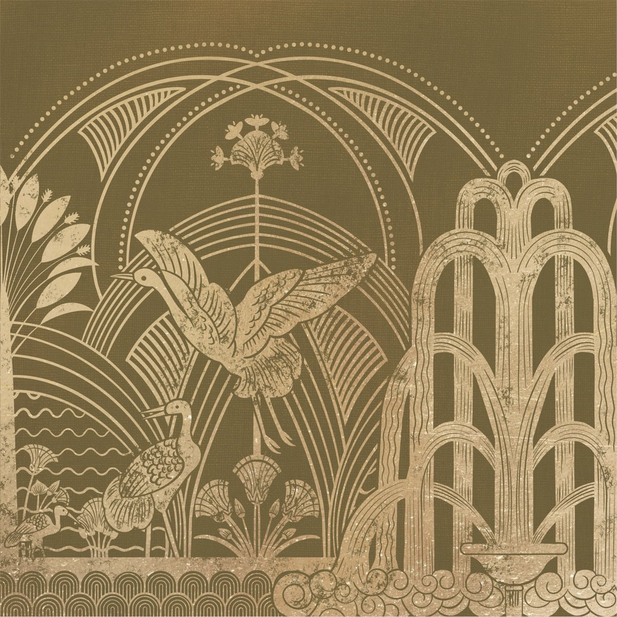 Honpo | Garden of the Crane, Gold | HO-0053 Honpo | Garden of the Crane, Gold | HO-0053