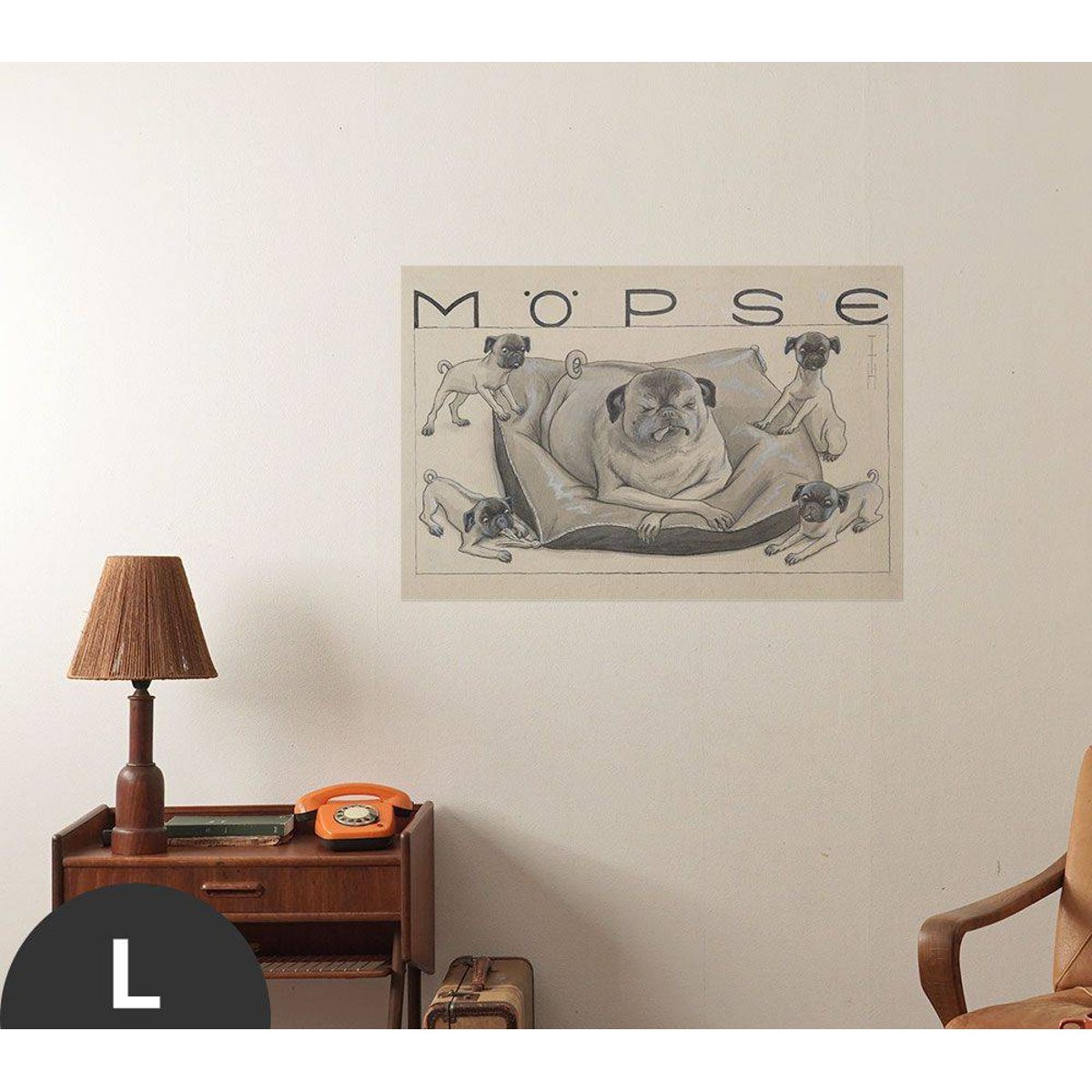 Hattan Art Poster Hattan Art Poster Möpse / HP-00100 Hattan Art Poster Hattan Art Poster Möpse / HP-00100