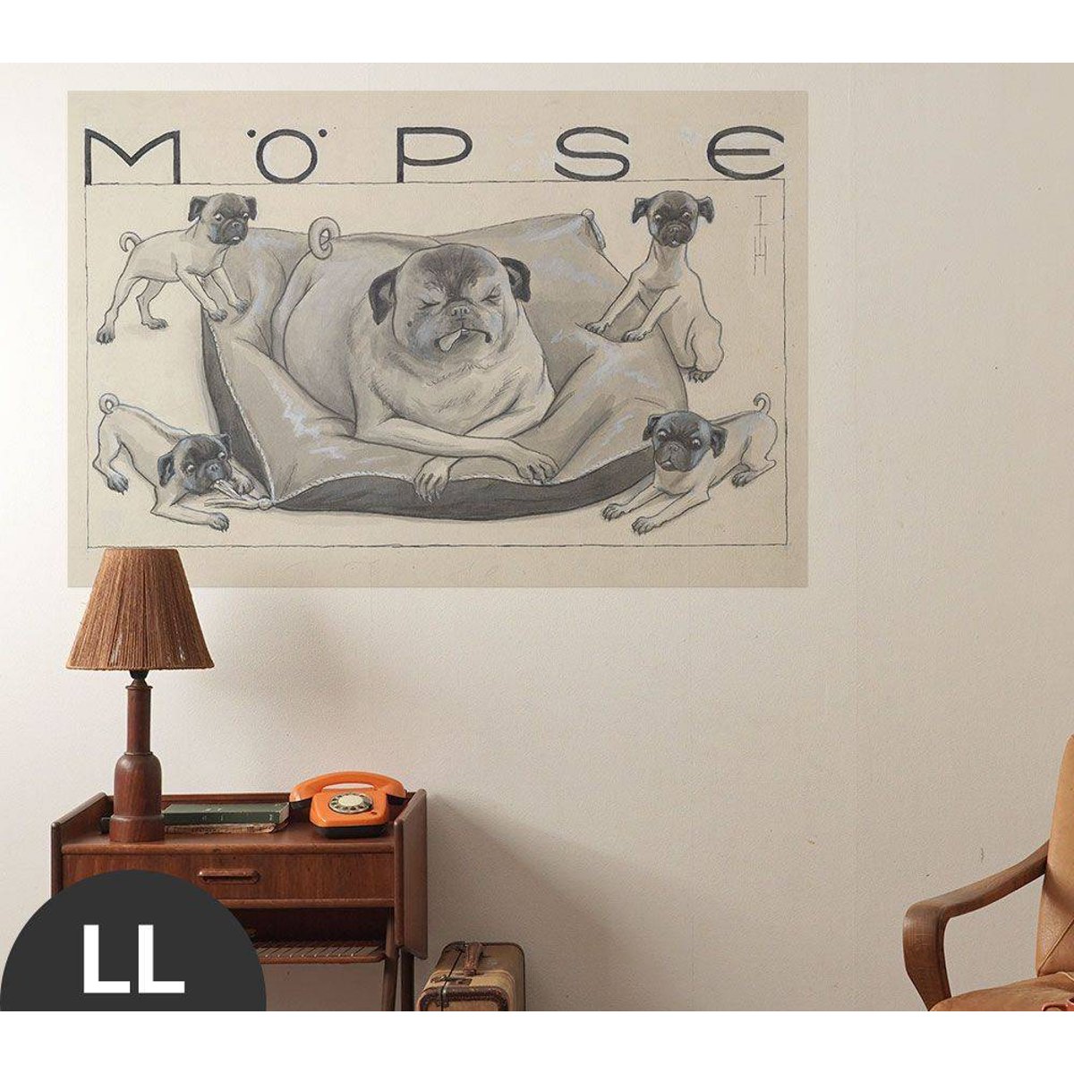 Hattan Art Poster Hattan Art Poster Möpse / HP-00100 Hattan Art Poster Hattan Art Poster Möpse / HP-00100