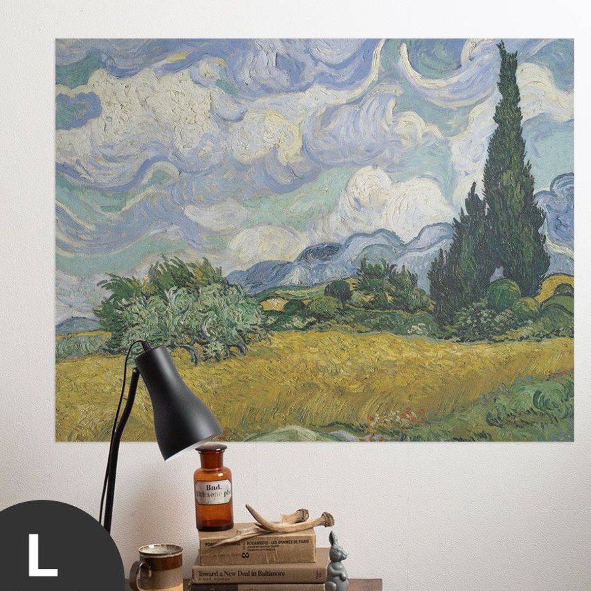 Hattan Art Poster Van Gogh Wheat Field with Cypresses / HP-00179 Hattan Art Poster Van Gogh Wheat Field with Cypresses / HP-00179