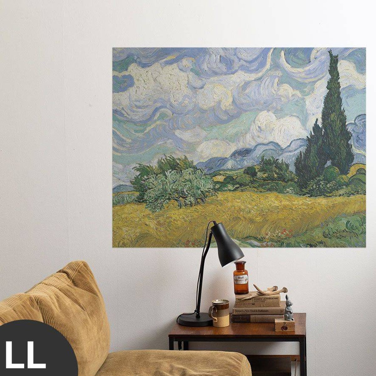 Hattan Art Poster Van Gogh Wheat Field with Cypresses / HP-00179 Hattan Art Poster Van Gogh Wheat Field with Cypresses / HP-00179
