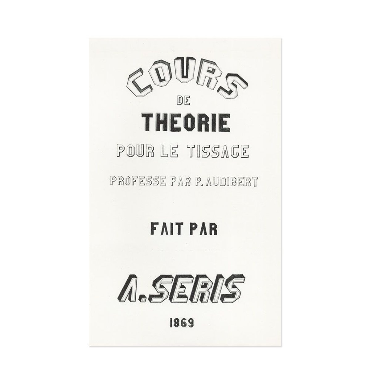 Hattan Art Poster Cours de Théorie pour la Tissage / HP-00007 Hattan Art Poster Cours de Théorie pour la Tissage / HP-00007