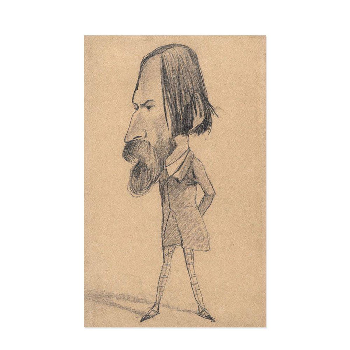 Hattan Art Poster Monet Caricature of Auguste Vacquerie / HP-00131 Hattan Art Poster Monet Caricature of Auguste Vacquerie / HP-00131