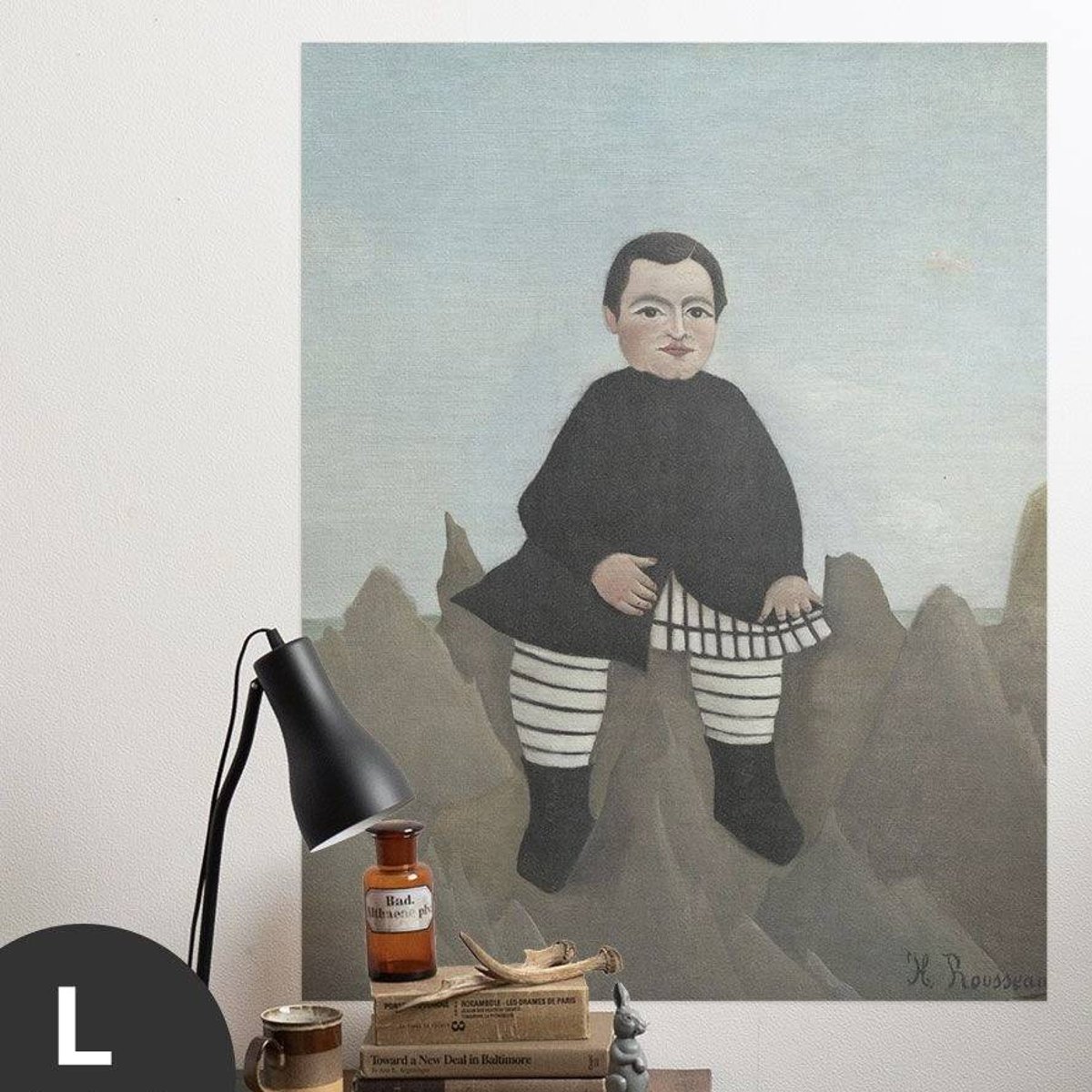 Hattan Art Poster Boy on The Rocks / HP-00149 Hattan Art Poster Boy on The Rocks / HP-00149