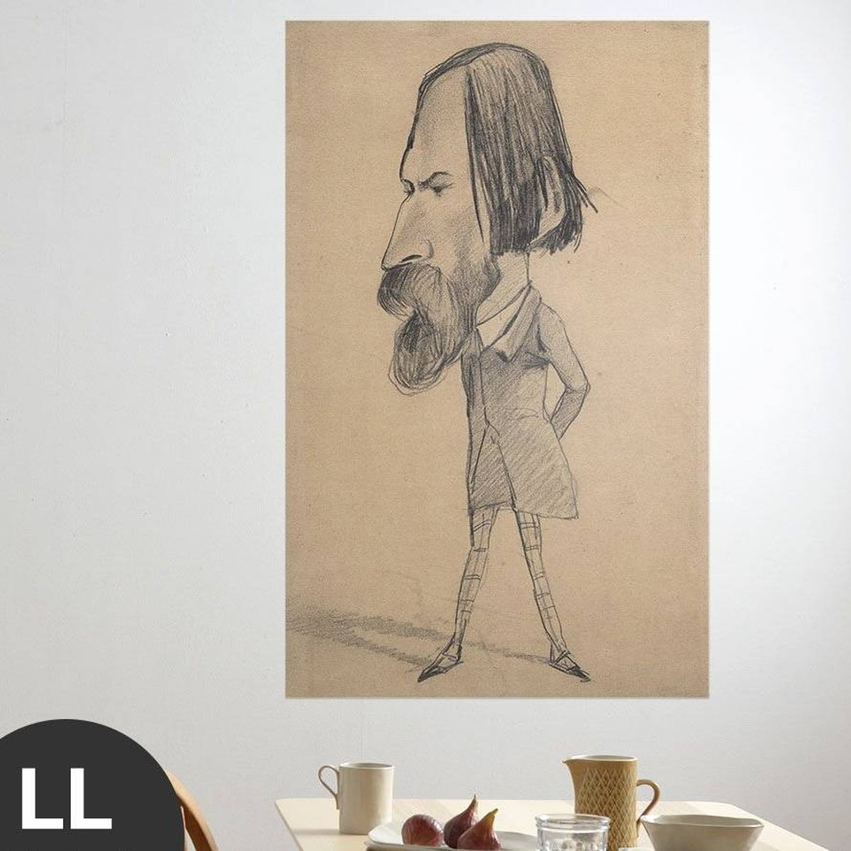 Hattan Art Poster Monet Caricature of Auguste Vacquerie / HP-00131 Hattan Art Poster Monet Caricature of Auguste Vacquerie / HP-00131