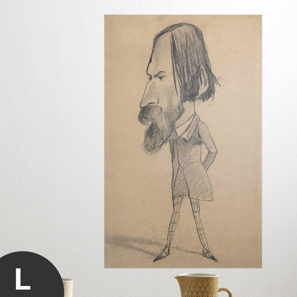 Hattan Art Poster Monet Caricature of Auguste Vacquerie / HP-00131 Hattan Art Poster Monet Caricature of Auguste Vacquerie / HP-00131