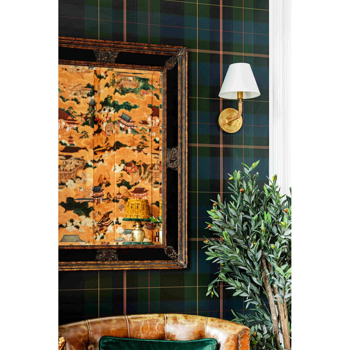 MINDTHEGAP | EQUESTRIAN PLAID Khaki | WP30109 MINDTHEGAP | EQUESTRIAN PLAID Khaki | WP30109