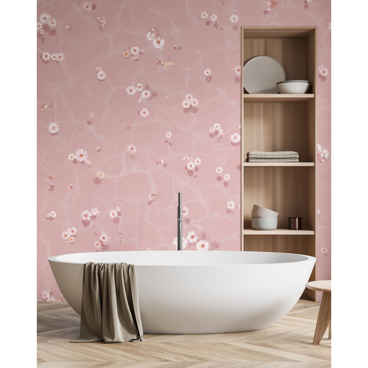 Floral Bath Blush Wallpaper | SIAN ZENG Floral Bath Blush Wallpaper | SIAN ZENG