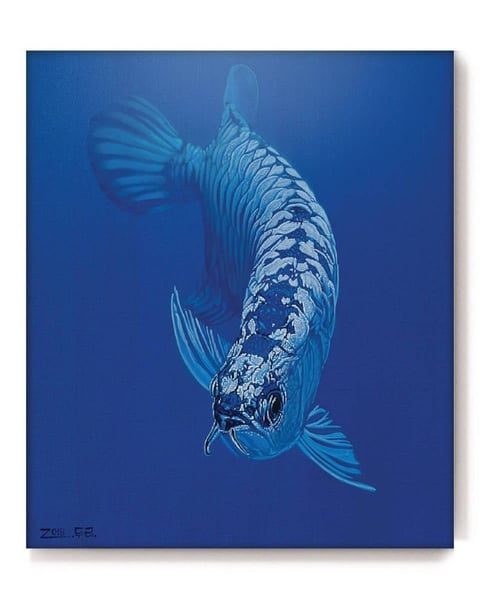 Frame - Water world blue arowana fish Frame - Water world blue arowana fish