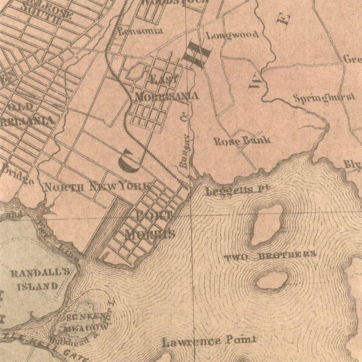 FLAX WALLPAPER | Old Map | New York FLAX WALLPAPER | Old Map | New York